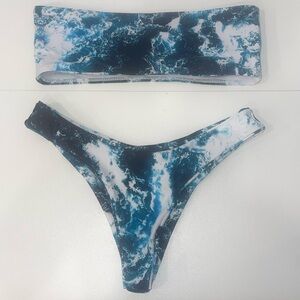 ocean strapless 2 piece swimsuit